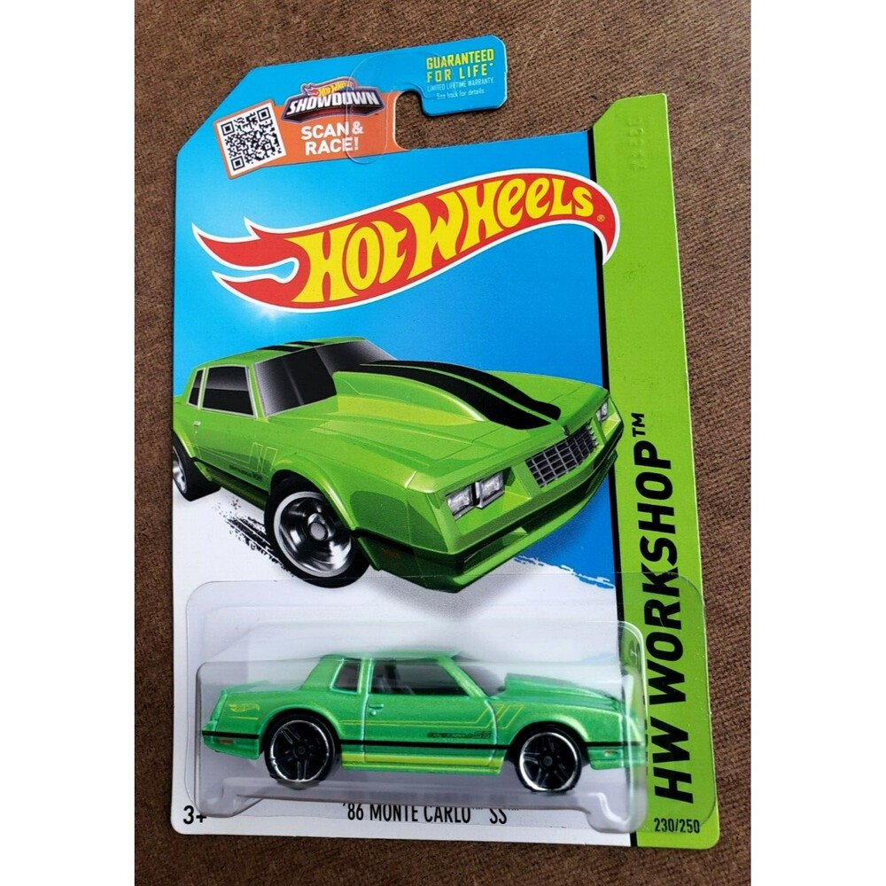 2015 Hot Wheels '86 MONTE CARLO Green HW Workshop Muscle Mania 230/250 Black PR5